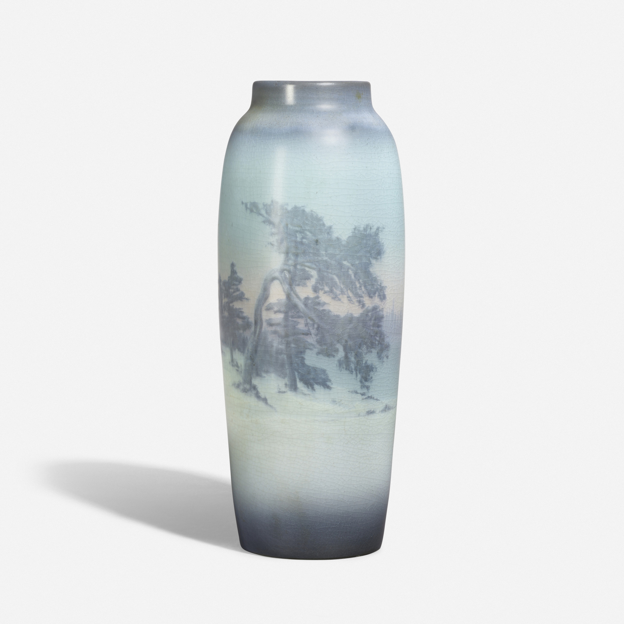 Blue & White Porcelain Trumpet Vase - Trailing Leaf Design Blue & White Porcelain Trumpet Vase - Trailing Leaf Design