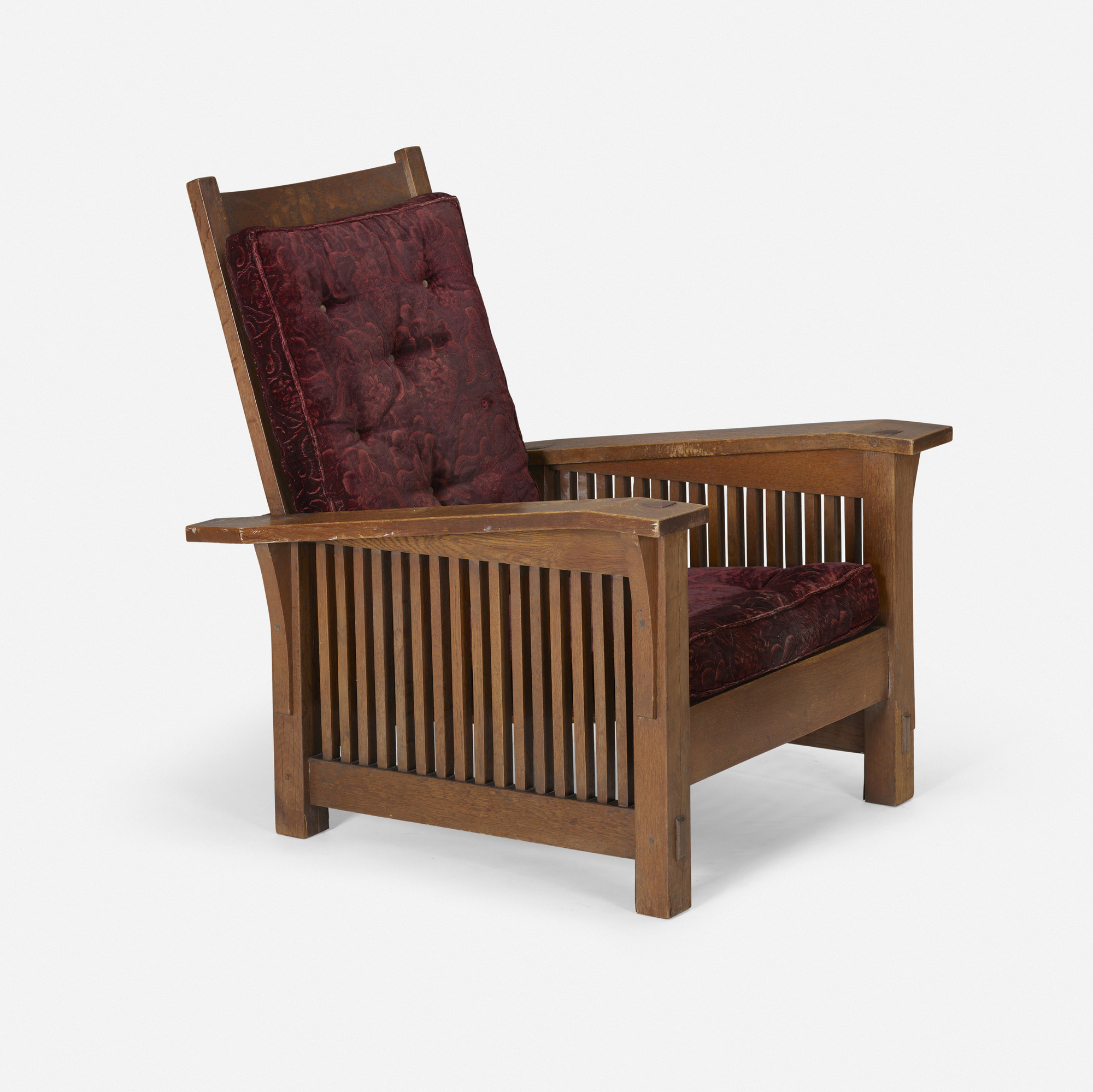 102 GUSTAV STICKLEY Spindle Morris chair model 369 Early 20th Century Design 2 March 2023 Auctions Toomey Co. Auctioneers