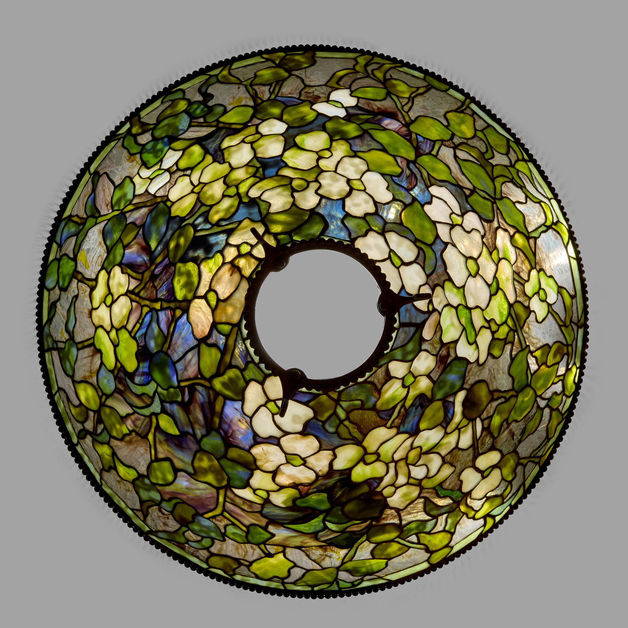 108: TIFFANY STUDIOS, Dogwood chandelier shade < Art Nouveau