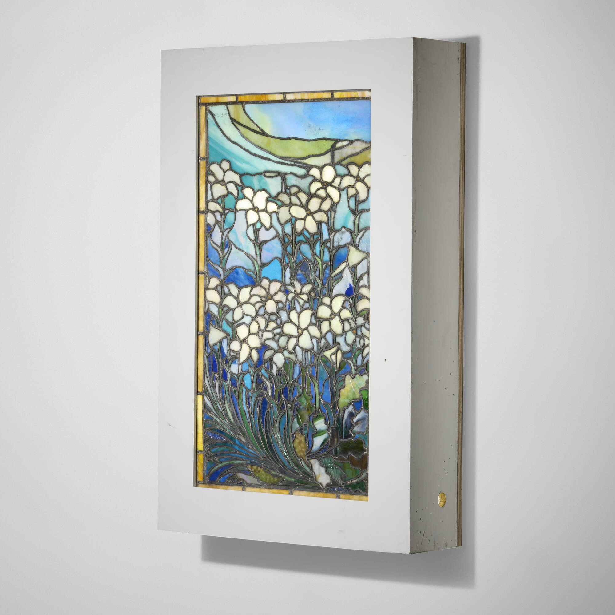 117: TIFFANY STUDIOS, ATTRIBUTION, Rare window with lilies