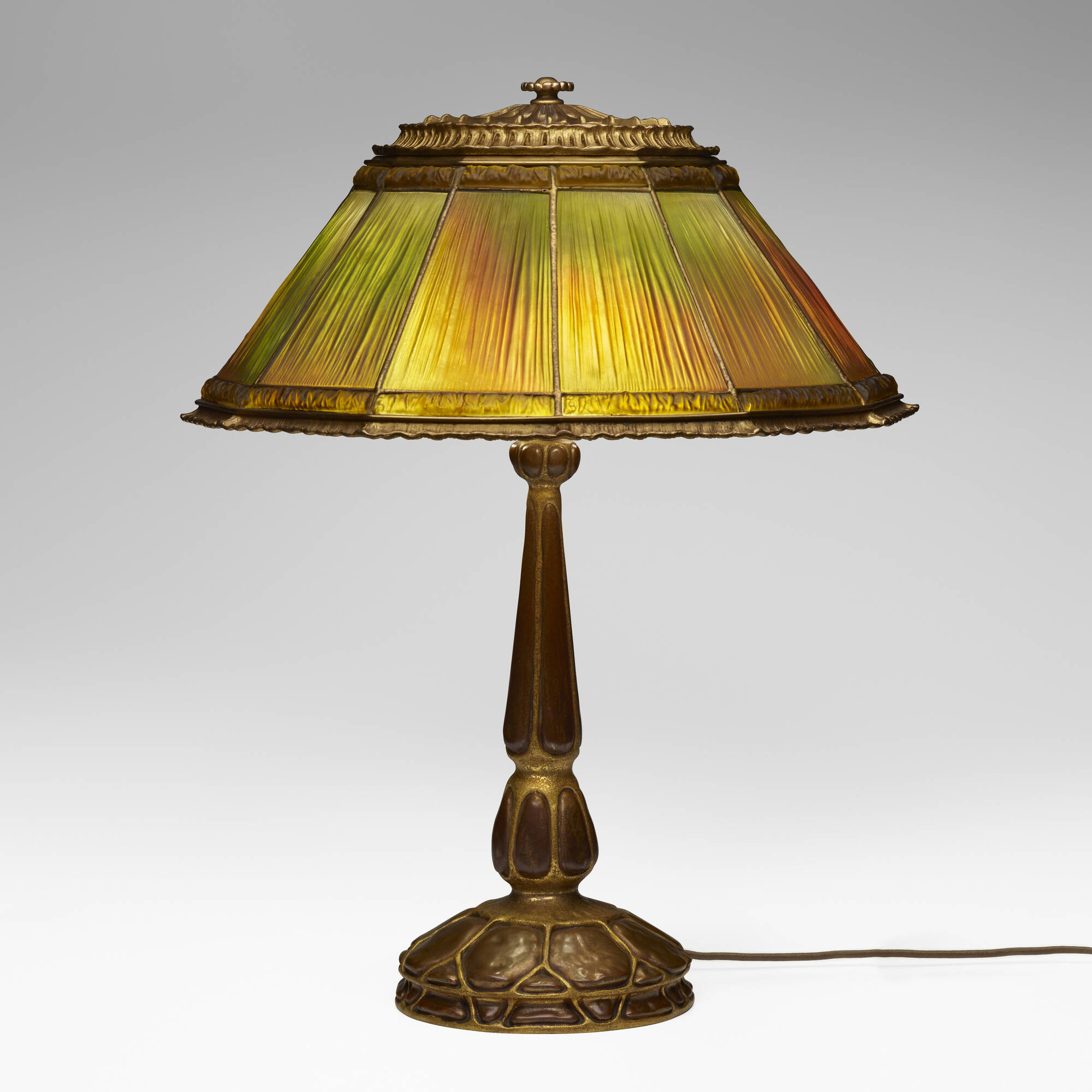 140: TIFFANY STUDIOS, Jeweled Feather table lamp < Art