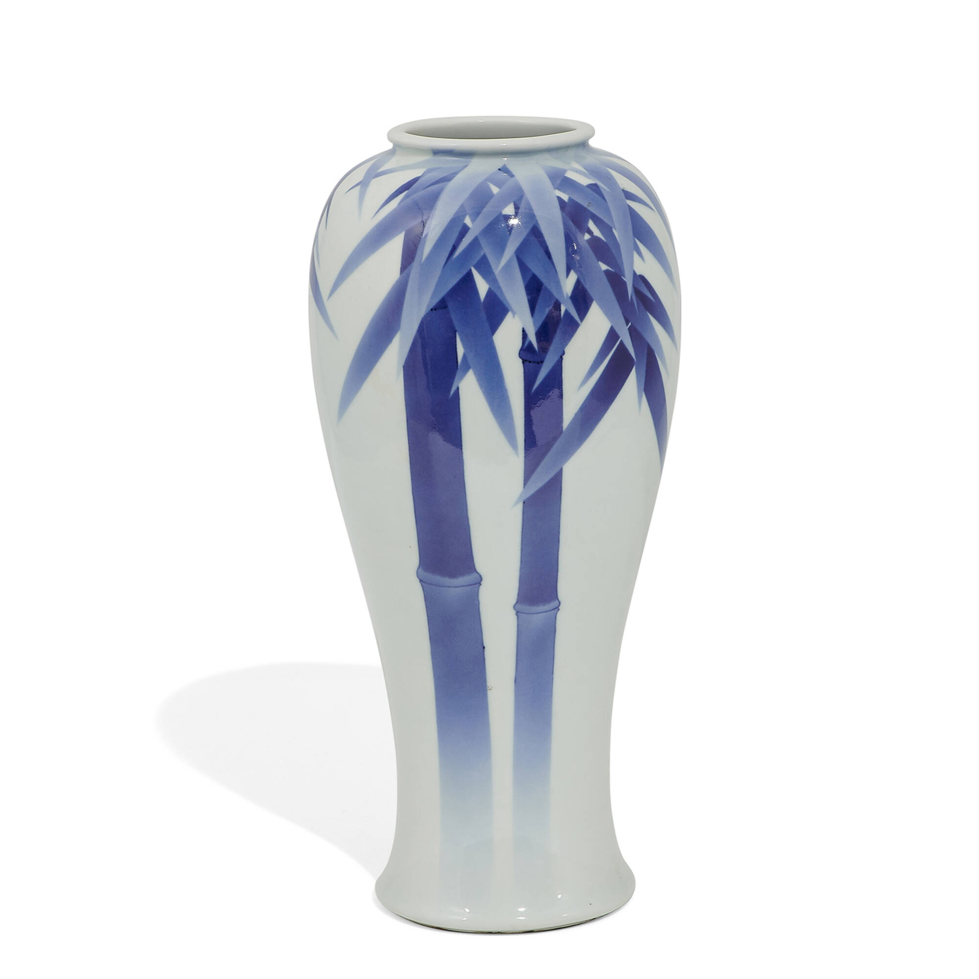 160: MAKUZU KŌZAN, porcelain blue and white baluster form