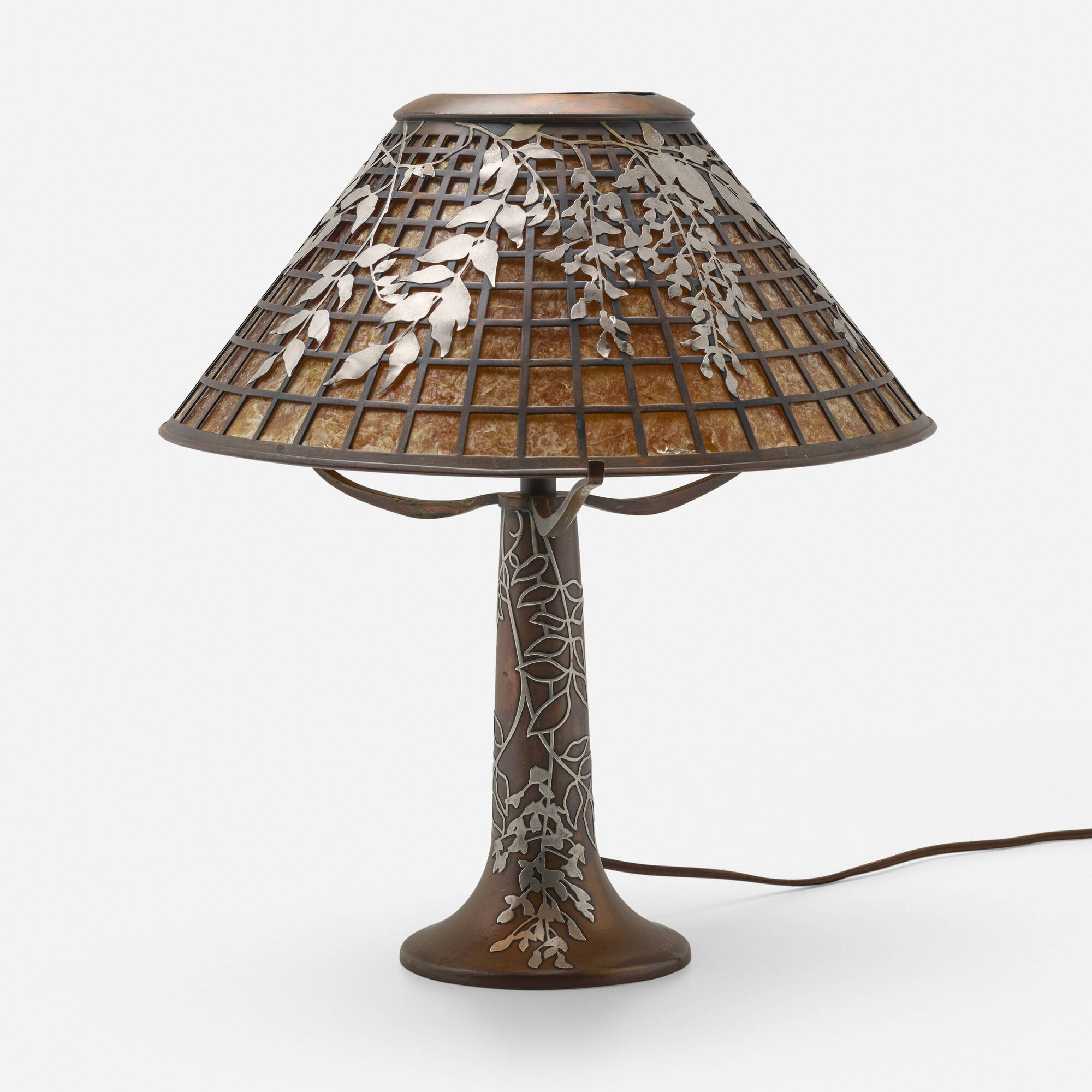 洋書 Lamps for all Seasons 1998 165: HEINTZ ART METAL SHOP, Rare Wisteria overlay table lamp