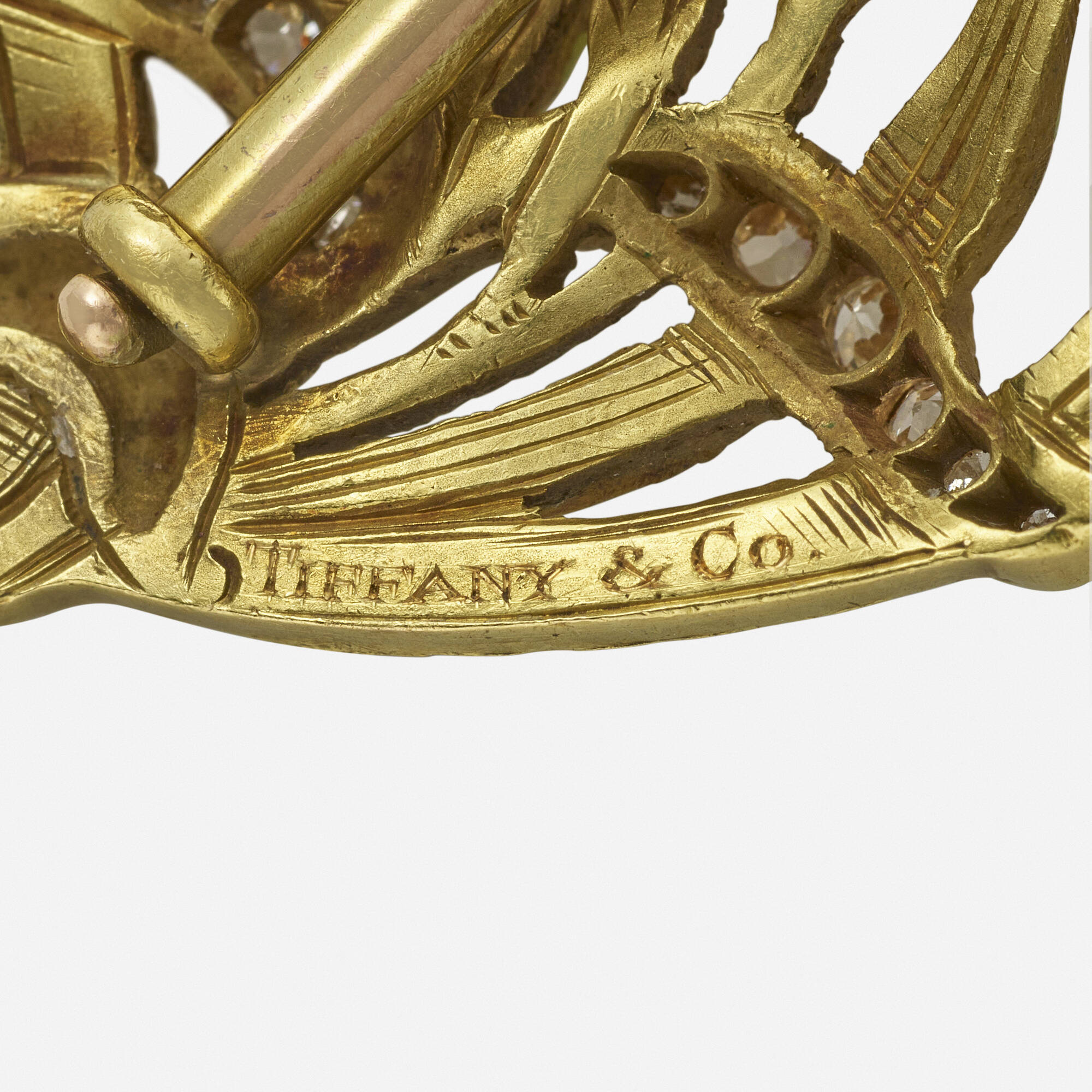 168 TIFFANY CO. Art Nouveau enamel diamond and ruby floral pendant brooch Jewelry Antique to Art Deco 16 April 2024 Auctions Toomey Co. Auctioneers