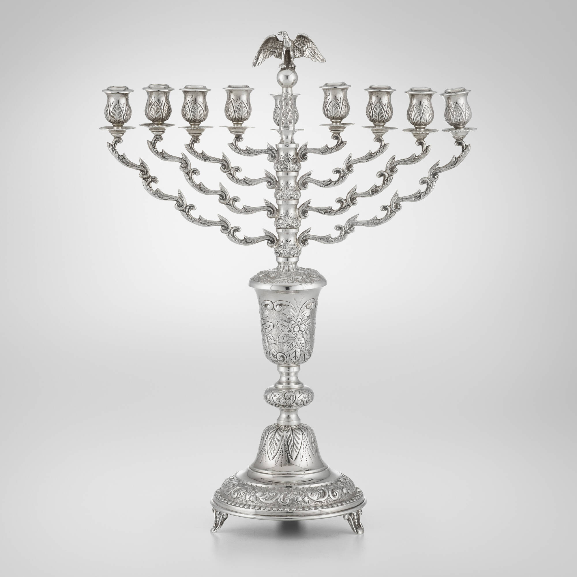 193: JOSEPH ZWEIG, George V menorah < Jewelry, Silver
