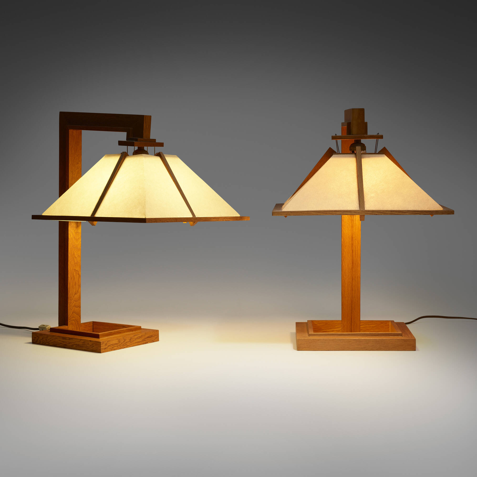 206 AFTER FRANK LLOYD WRIGHT Taliesin table lamps pair Great Estates 29 February 2024 Auctions Toomey Co. Auctioneers