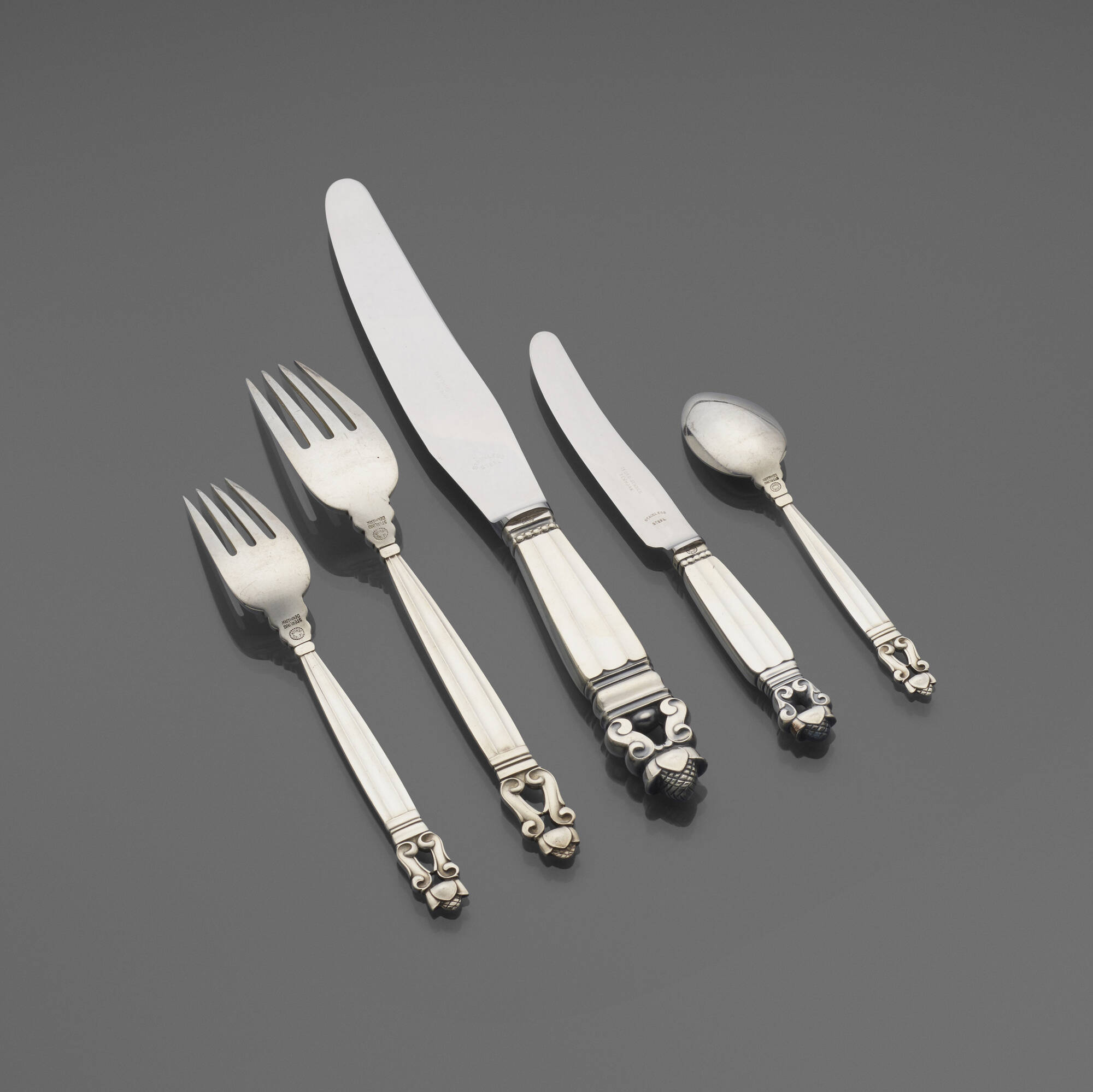 Georg jensen silverware acorn pattern hot sale