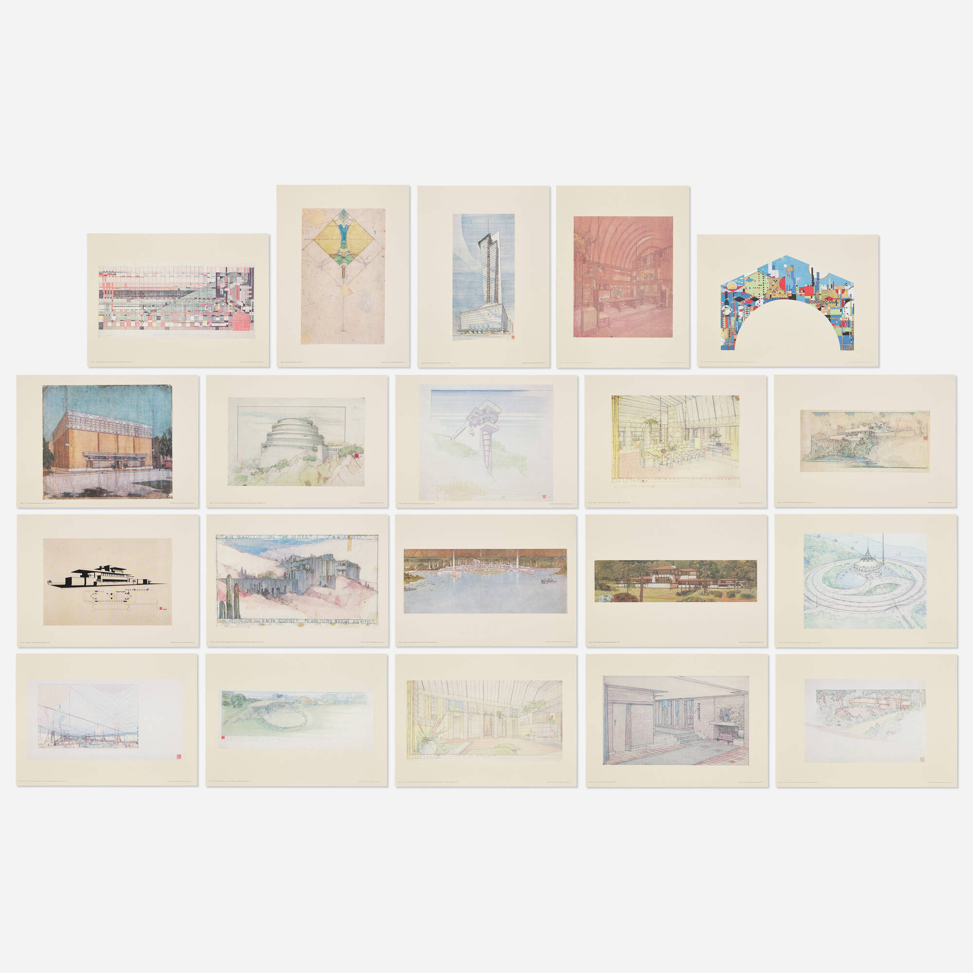 221: FRANK LLOYD WRIGHT, Selected Drawings Portfolio