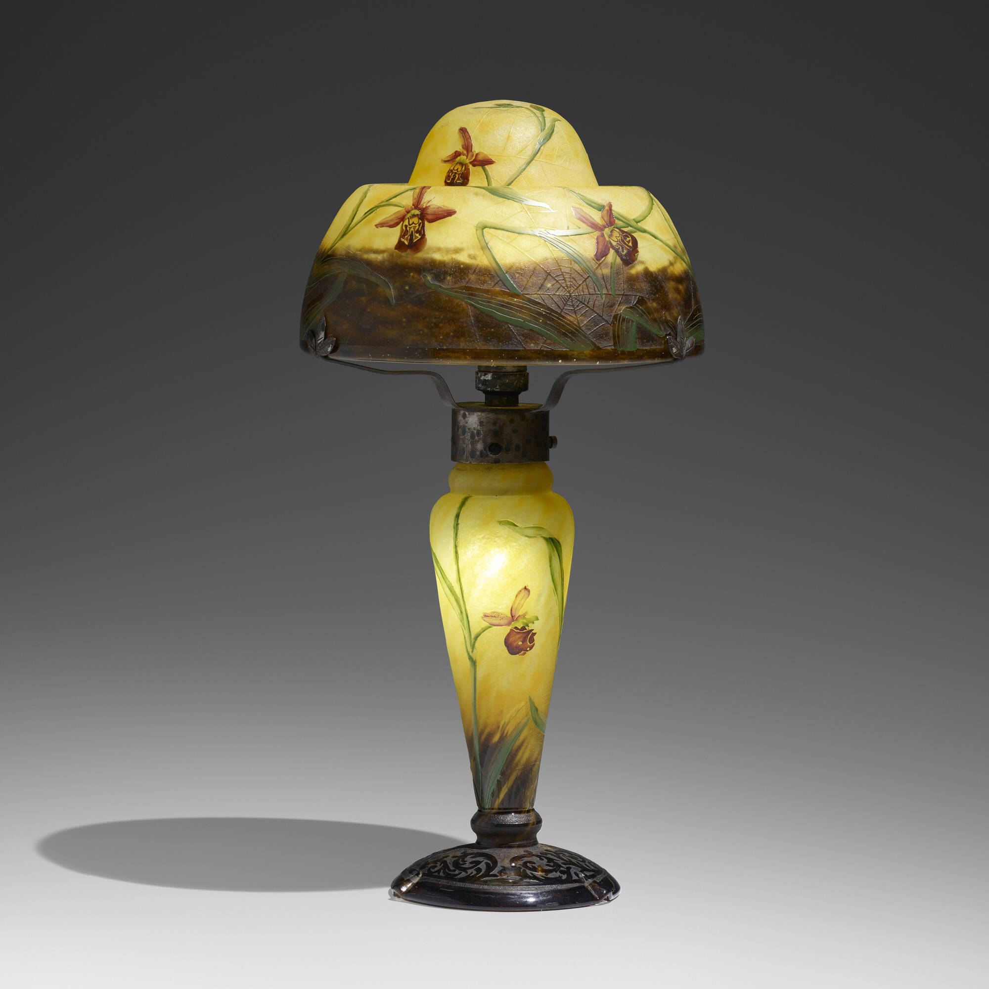 225 DAUM Important and Rare boudoir lamp with spiderwebs and orchids Art Nouveau Art Deco Glass Lighting 21 March 2024 Auctions Toomey Co. Auctioneers