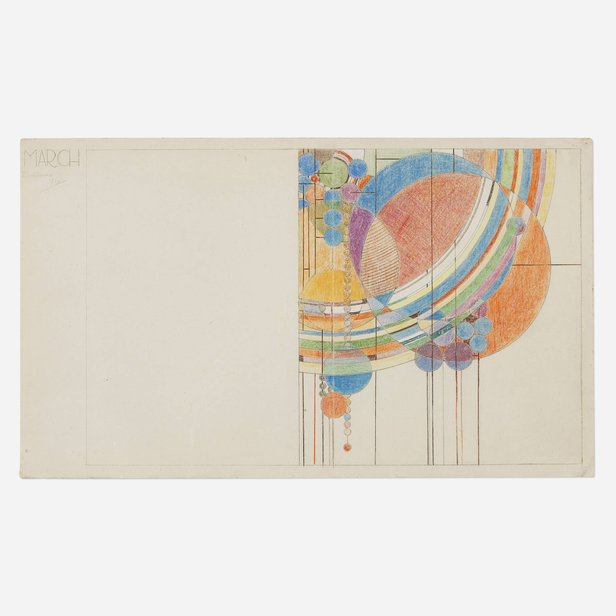 234: FRANK LLOYD WRIGHT, March, Balloons (maquette drawing