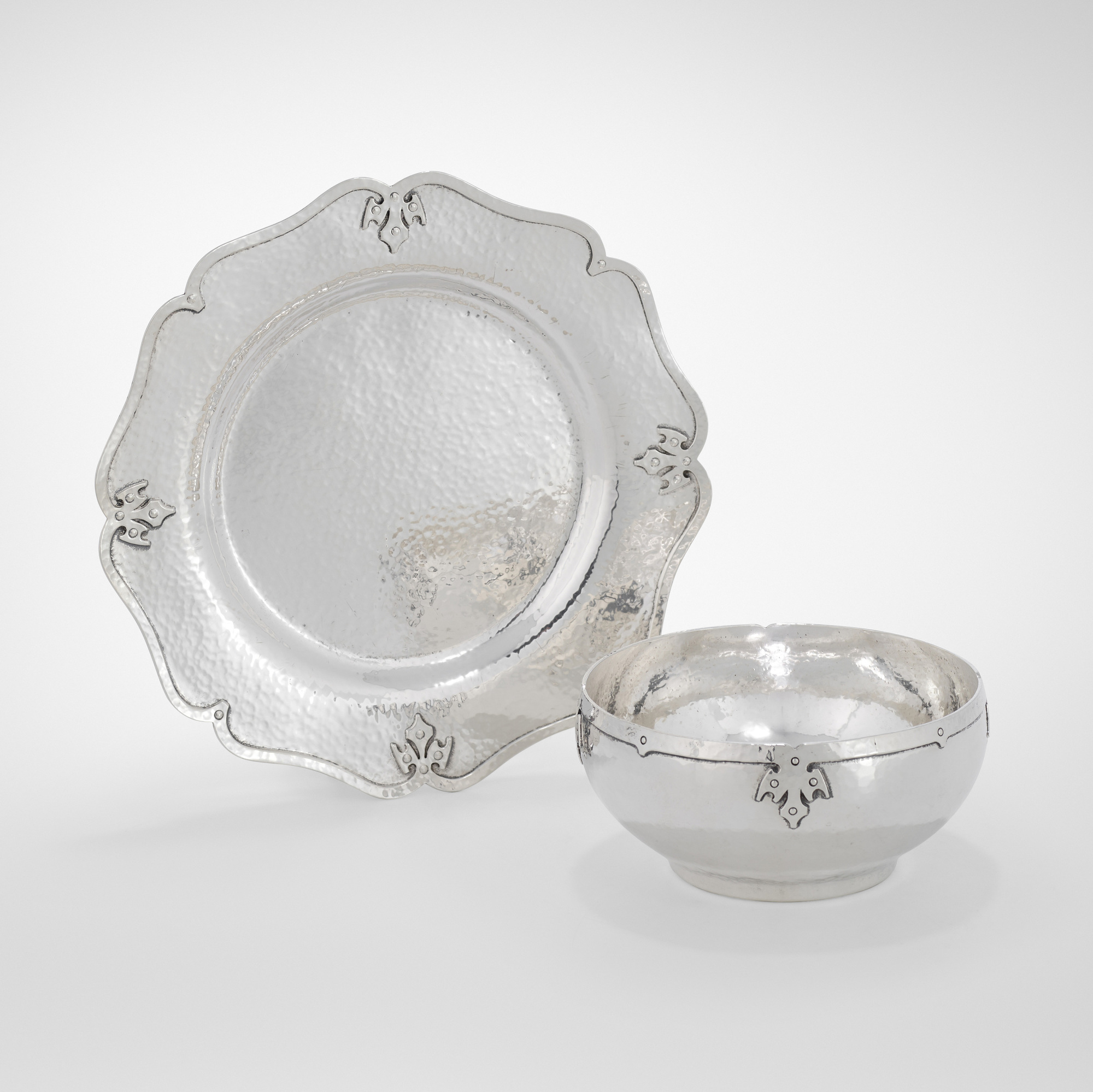 GUlDO VIETRI ITALY ALL SILVER(ケース) 266: SHREVE & CO., '14th Century' bowl and underplate, set