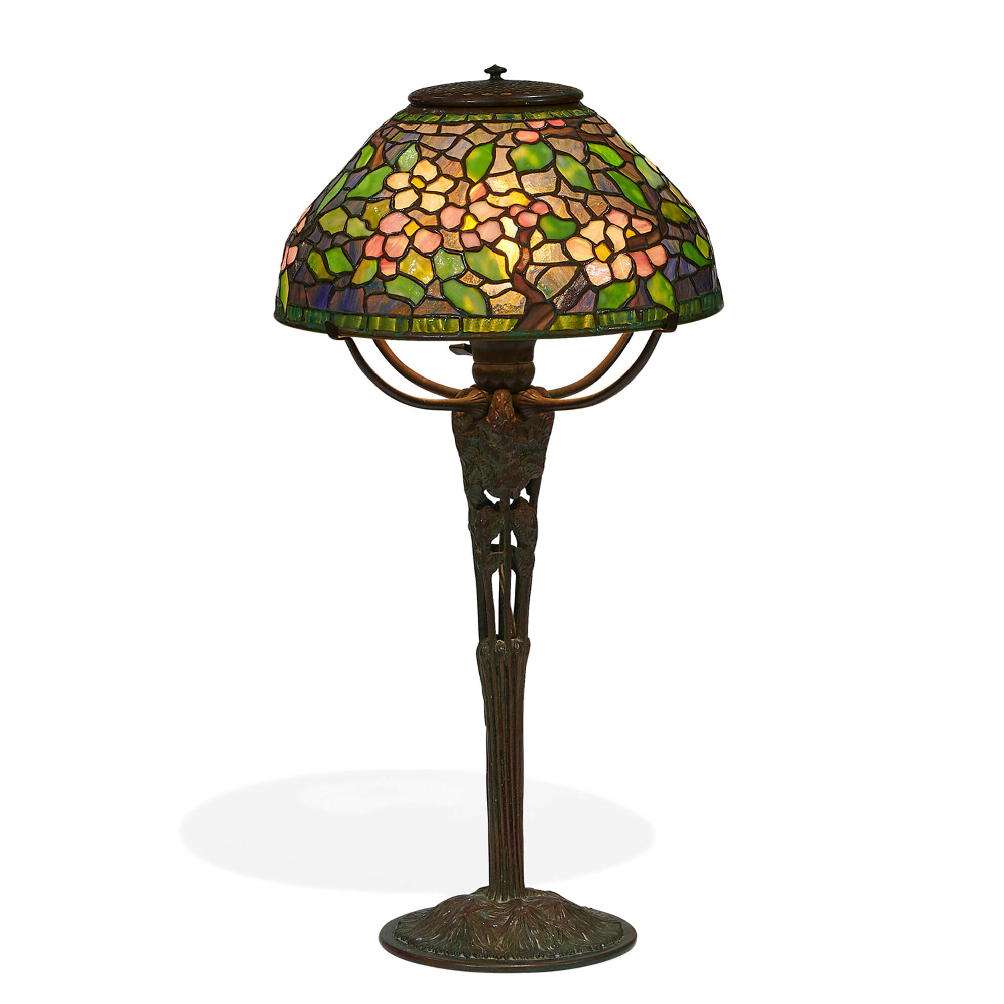 2: TIFFANY STUDIOS, Apple Blossom boudoir lamp: shade, #1414