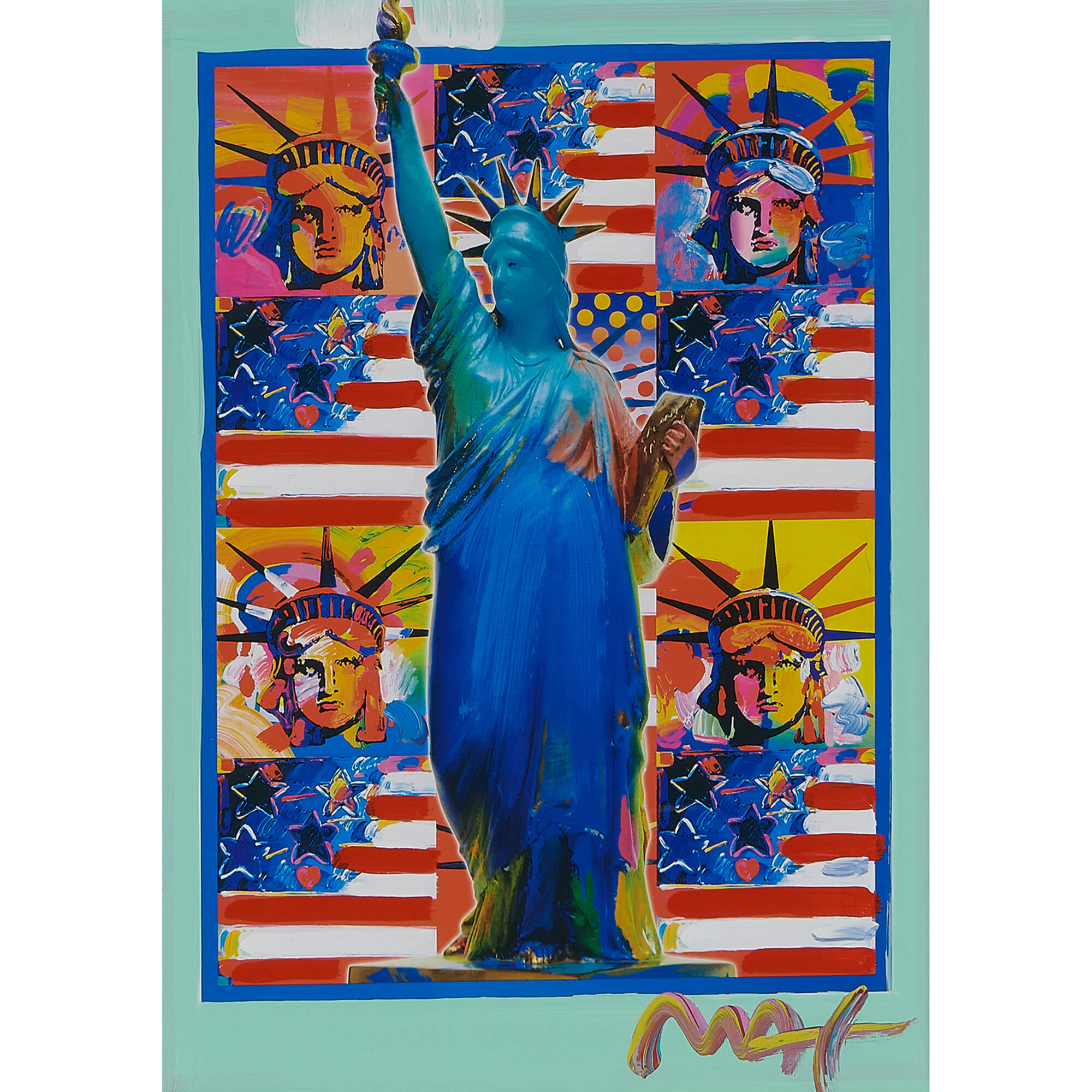 33: PETER MAX, God Bless America — With Five Liberties, 2001
