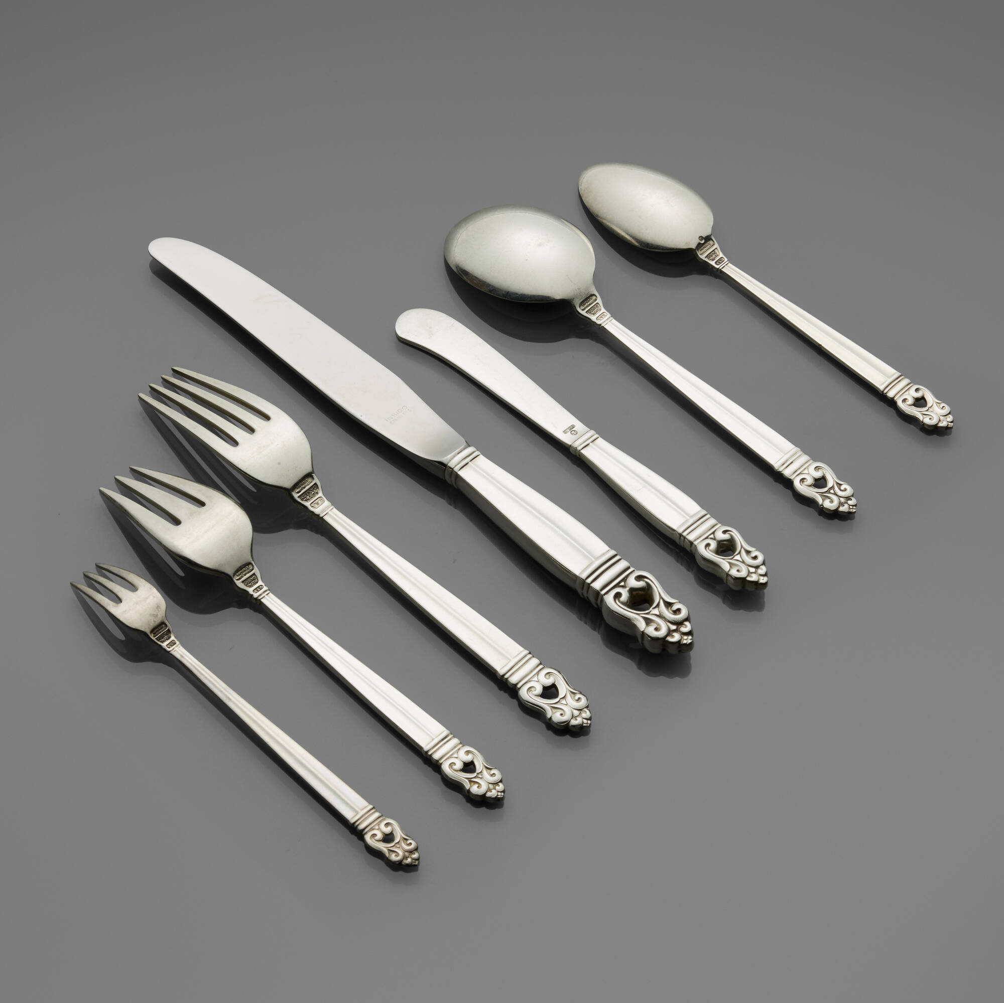 383 INTERNATIONAL SILVER COMPANY Royal Danish flatware service Great Estates 29 October 2024 Auctions Toomey Co. Auctioneers