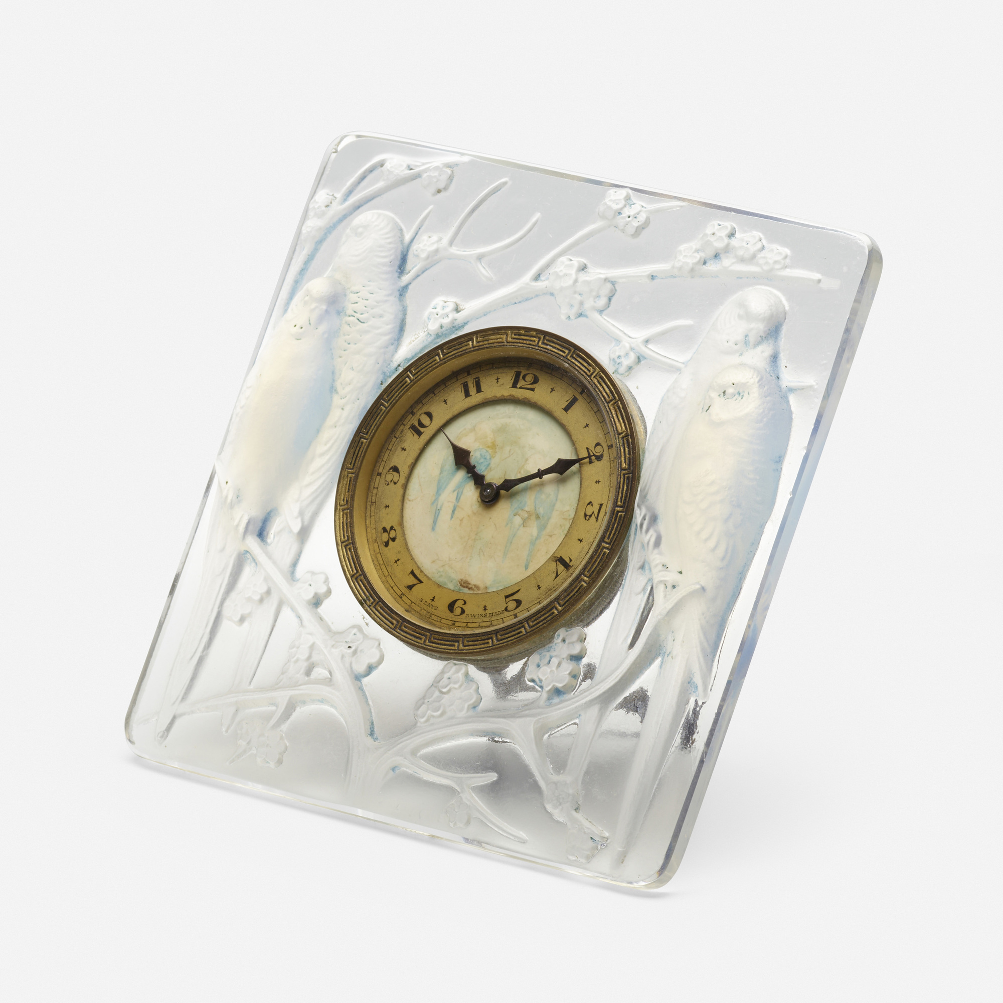 390: RENÉ LALIQUE, Inséparables eight-day clock < Art Nouveau | Art Deco Glass & Lighting, 19 October 2023 < Auctions | Toomey & Co. Auctioneers 390: RENÉ LALIQUE, Inséparables eight-day clock < Art Nouveau | Art Deco Glass & Lighting, 19 October 2023 < Auctions | Toomey & Co. Auctioneers