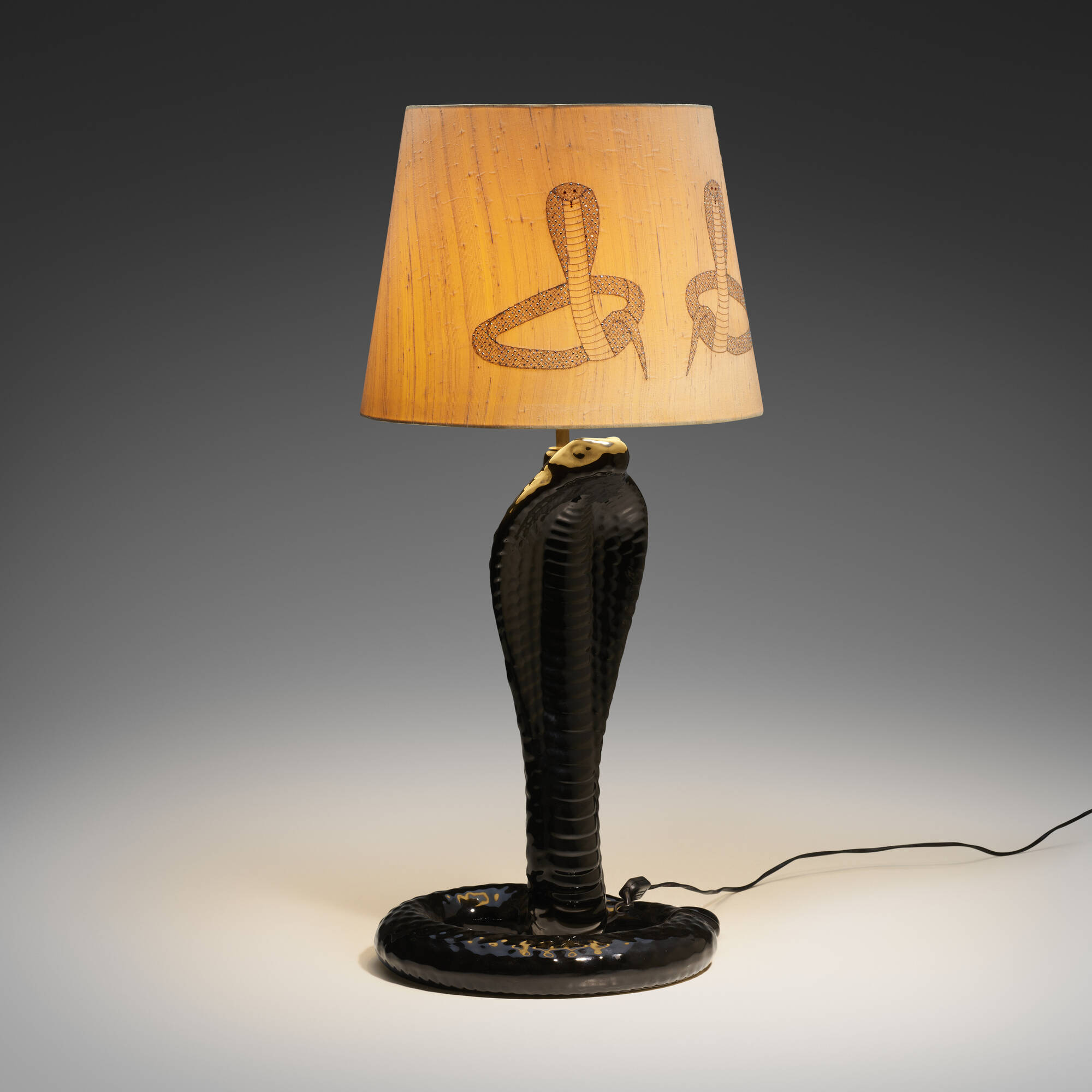 408 TOMMASO BARBI Cobra table lamp Great Estates 29 February 2024 Auctions Toomey Co. Auctioneers