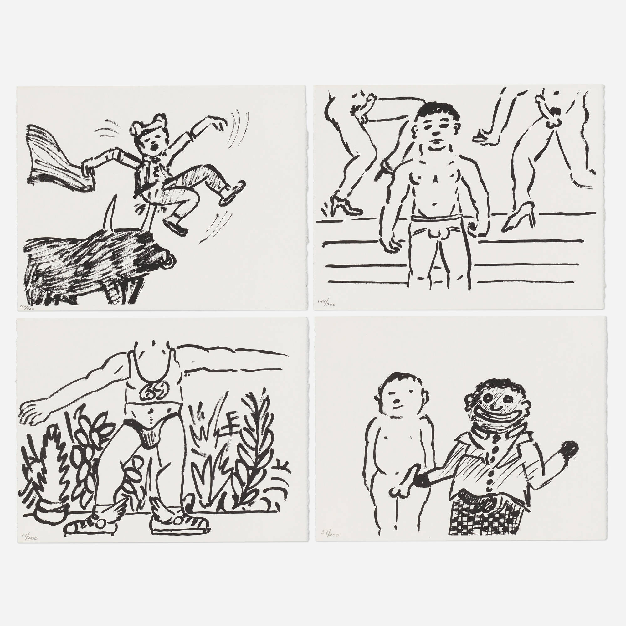 497: KEITH HARING, Four works from the Fault Lines series