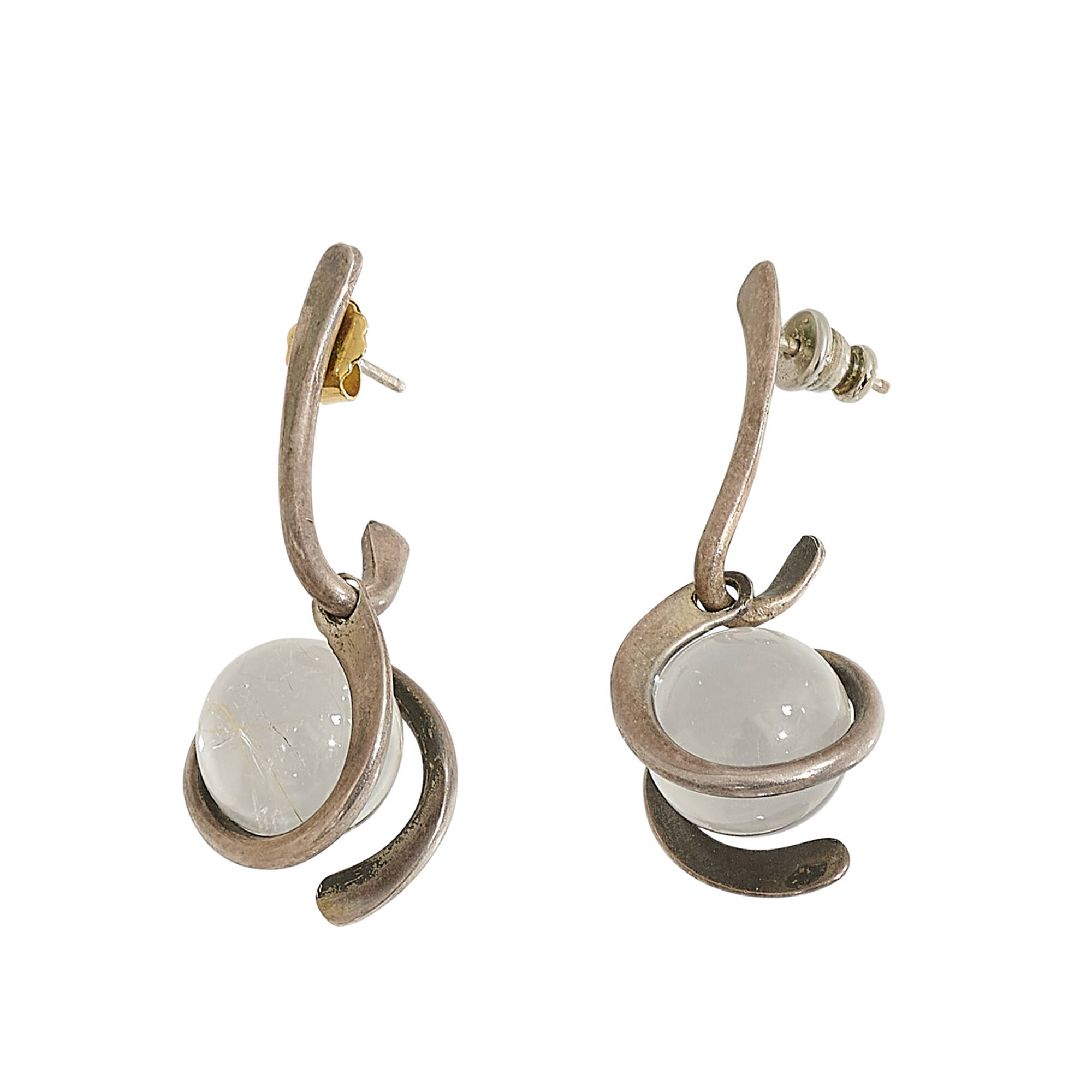 Trapped Pearl Hoop Earrings