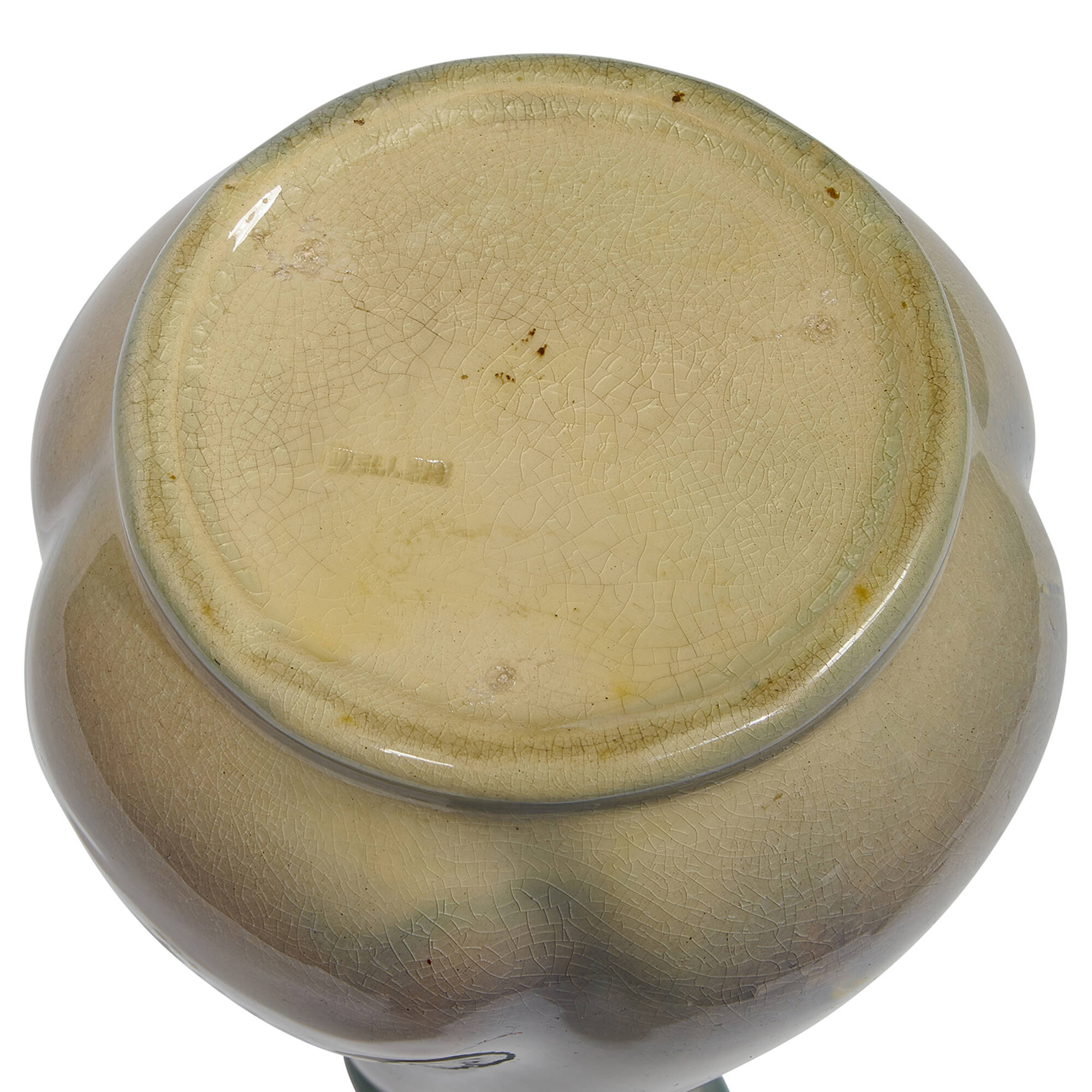 ★アメリカ2007Rowe Pottery Works陶器製キャニスター★壺 886: WELLER POTTERY, earthenware Japanese Birdimal twisted