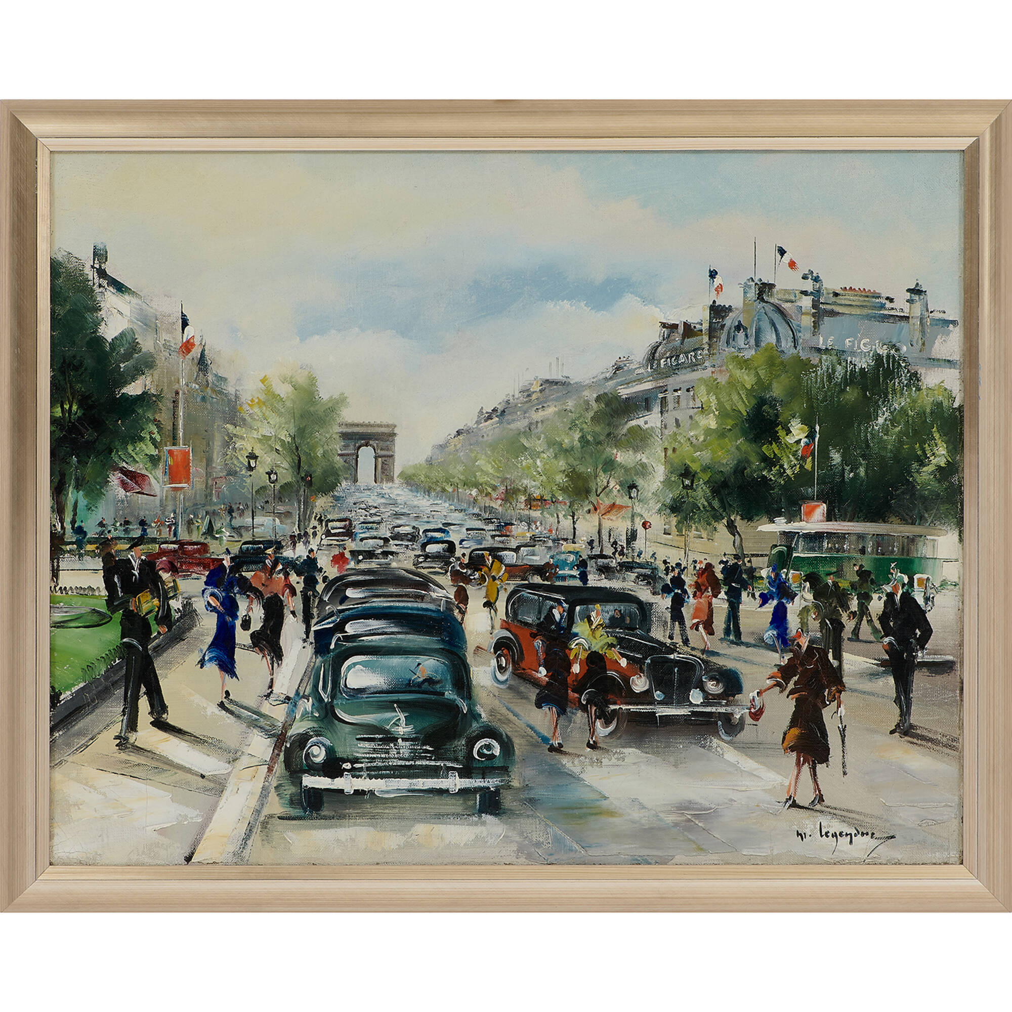 8: MAURICE LOUIS LEGENDRE, Parisian City Street Scene with L