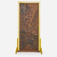 PHILLIP LLOYD POWELL, Important entryway door, New Hope, early 1960s, Chip-carved walnut, patinated and enameled iron | toomeyco.com
