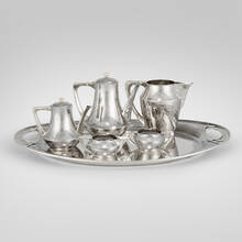 THE KALO SHOP, Early six-piece tea and coffee service with tray, model 7939 | toomeyco.com