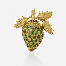 JEAN SCHLUMBERGER FOR TIFFANY & CO., Rare demantoid garnet and ruby berry brooch | toomeyco.com