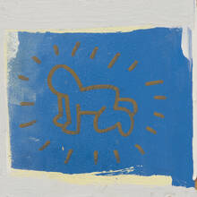 KEITH HARING, Radiant Baby (Wall Drawing) with childhood ephemera | toomeyco.com