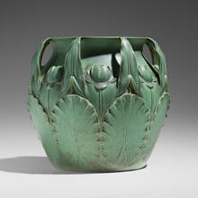 HUGH GARDEN FOR TECO POTTERY, Important jardiniere with water lilies, model 86 | toomeyco.com