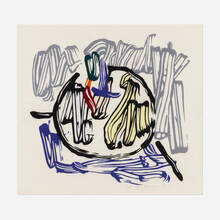 ROY LICHTENSTEIN, Apple with Gray Background (from the Seven Apple Woodcuts series) | toomeyco.com