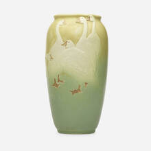 KATARO SHIRAYAMADANI FOR ROOKWOOD POTTERY, Modeled Mat vase with geese | toomeyco.com