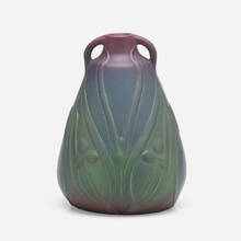 ARTUS VAN BRIGGLE FOR VAN BRIGGLE POTTERY, Rare and Early vase with trefoils | toomeyco.com