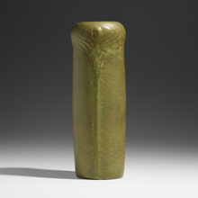 VAN BRIGGLE POTTERY, Vase with stylized peacock feathers | toomeyco.com