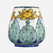 MARIE ROSS FOR NEWCOMB COLLEGE POTTERY, Early vase with cactus blossoms | toomeyco.com