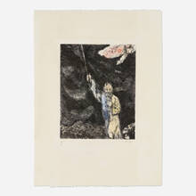 Marc Chagall、La Lune noire、超希少画集より、新品額装付 Marc Chagall、La Lune noire、超希少画集より、新品額装付