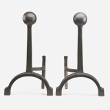 GUSTAV STICKLEY, Rare Monumental Andirons (no. 348) | toomeyco.com