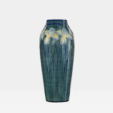 ANNA FRANCES SIMPSON FOR NEWCOMB COLLEGE POTTERY, early vase with irises | toomeyco.com