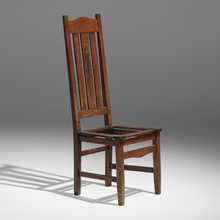 HARVEY ELLIS, ATTRIBUTION FOR GUSTAV STICKLEY, Rare inlaid side chair | toomeyco.com