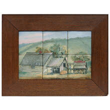MAE TIMBERLAKE FOR WELLER POTTERY, Rare and Important earthenware Hudson six-tile tableau | Toomeyco.com
