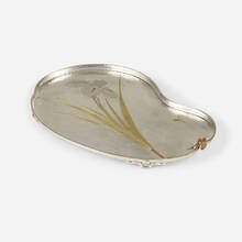 TIFFANY & CO., Japonesque mixed metal tray with dragonfly and iris | toomeyco.com