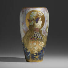 NIKOLAUS KANNHÄUSER FOR RIESSNER, STELLMACHER & KESSEL, Allegory of Germany Amphora portrait vase | Toomeyco.com