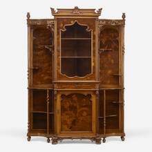 ÉMILE GALLÉ, Rare marquetry cabinet with thistle, bats, and moths | toomeyco.com