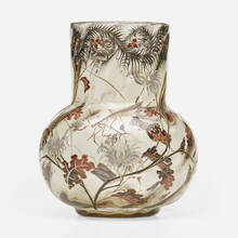 ÉMILE GALLÉ, Early vase with mantis and cornflowers | toomeyco.com