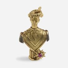 JEAN SCHLUMBERGER FOR TIFFANY & CO., Ruby and gold perfume flask | toomeyco.com