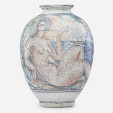 RENÉ BUTHAUD, Large Art Deco Vase With Accordionist | toomeyco.com