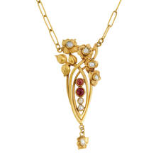THE KALO SHOP, Pendant necklace in a transitional Arts & Crafts to Art Nouveau motif | toomeyco.com