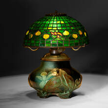 KATARO SHIRAYAMADANI FOR ROOKWOOD POTTERY, rare Sea Green lamp | toomeyco.com
