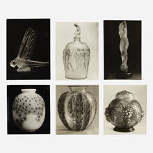266: LALIQUE, Orchidée vase and Honfleur géranium bowl, set