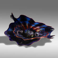 DALE CHIHULY, Monumental Ultramarine Blue Persian Set with Red Lip Wraps | toomeyco.com